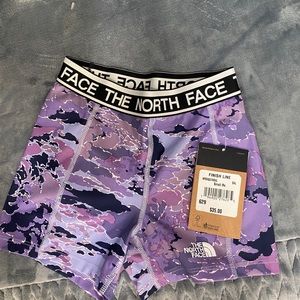 NWT North Face purple shorts 7/8 small